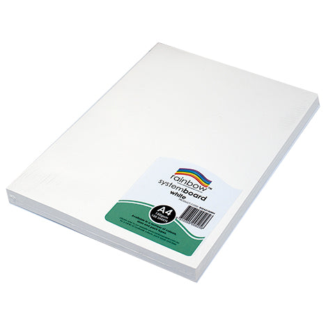 SYSTEM BOARD RAINBOW A4 150GSM WHITE PK100   G42234