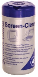 COMPUTER SCREEN-CLENE AF MOIST ANTI-STATIC WIPES TUB100   G42612