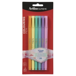 PEN ARTLINE SUPREME 0.6MM FINELINE PASTEL ASST PK6   G42948