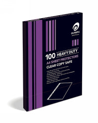 SHEET PROTECTORS OLYMPIC A4 COPYSAFE HEAVY DUTY BX100   G43045