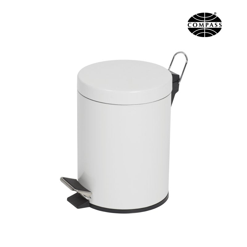 PEDAL BIN COMPASS 5L POWDER COATED WHITE   G43098