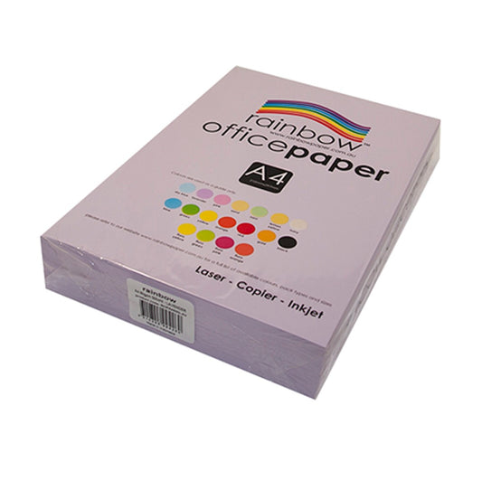 COPY PAPER RAINBOW A4 80GSM OFFICE PASTEL LAVENDER PK500   G43924