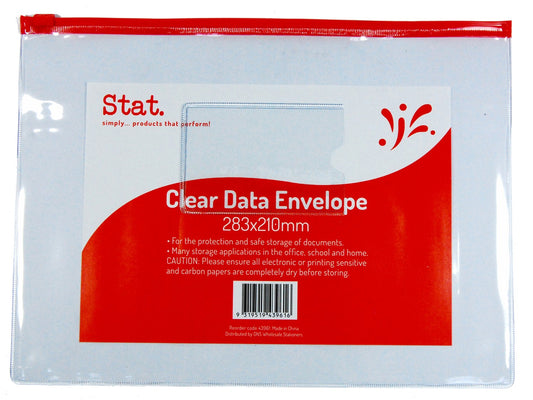 DATA FILE ENV STAT 283X210MM TRANSPARENT   G43961