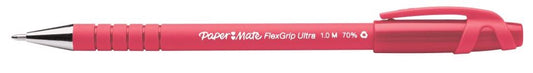 PEN PAPERMATE 1.0MM FLEX GRIP ULTRA STICK BALLPOINT RED BX12   G44839