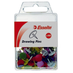 DRAWING PINS ESSELTE ASST COLOURS PK100   G45127