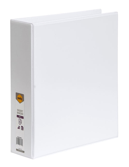 BINDER INSERT MARBIG A4 CLEARVIEW 2 D-RING 50MM WHITE   G45275