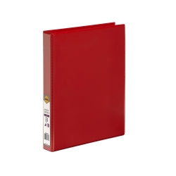 BINDER INSERT MARBIG A4 CLEARVIEW 4 D-RING 25MM RED   G45290