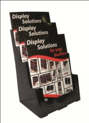 BROCHURE HOLDER DEFLECTO A4 3 POCKET 3 TIER RECYCLED BLACK   G45511