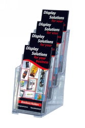 DEFLECTO BROCHURE HOLDER DL F/S W/M 4 POCKET 77701   G45525