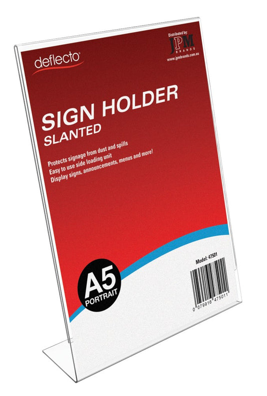 DEFLECTO SLANTED SINGLE SIDED DOC HOLDER A5 PORTRAIT 47501   G45530