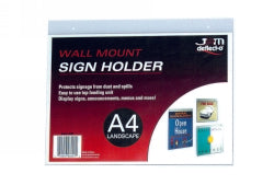 SIGN HOLDER DEFLECTO A4 LANDSCAPE WALL MOUNTED   G45546