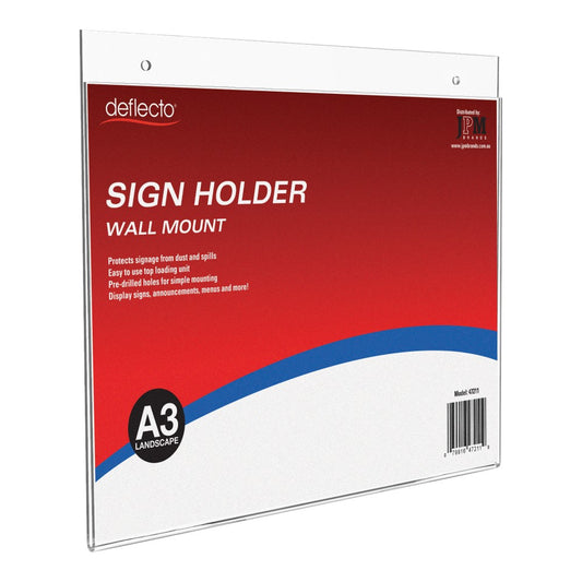 DEFLECTO WALL MOUNTED DOCUMENT HOLDER A3 LANDSCAPE 47211   G45570