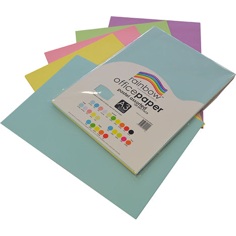 COPY PAPER RAINBOW A3 80GSM PASTEL ASST PK100   G45857