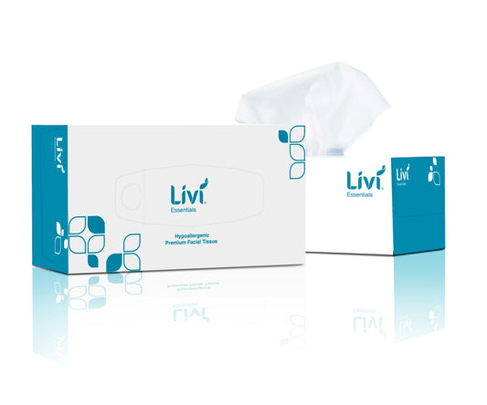 FACIAL TISSUE LIVI ESSENTIALS HYPOALLERGENIC 2PLY 200S BX30   G46001
