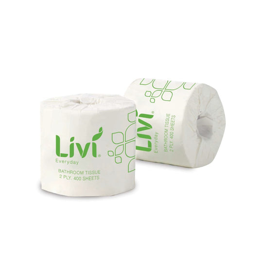 TOILET TISSUE LIVI BASICS 2PLY 400S   G46008