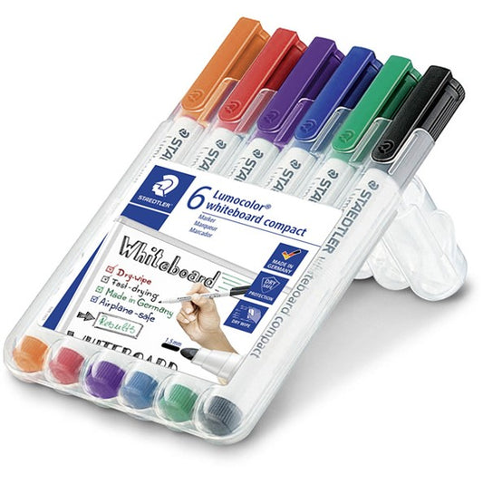 MARKER WHITEBOARD STAEDTLER 341 COMPACT ASST WLT6   G46027