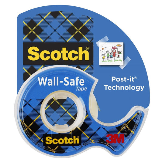 TAPE SCOTCH 19MMX16.5M WALL SAFE ON DISPENSER 183   G46038