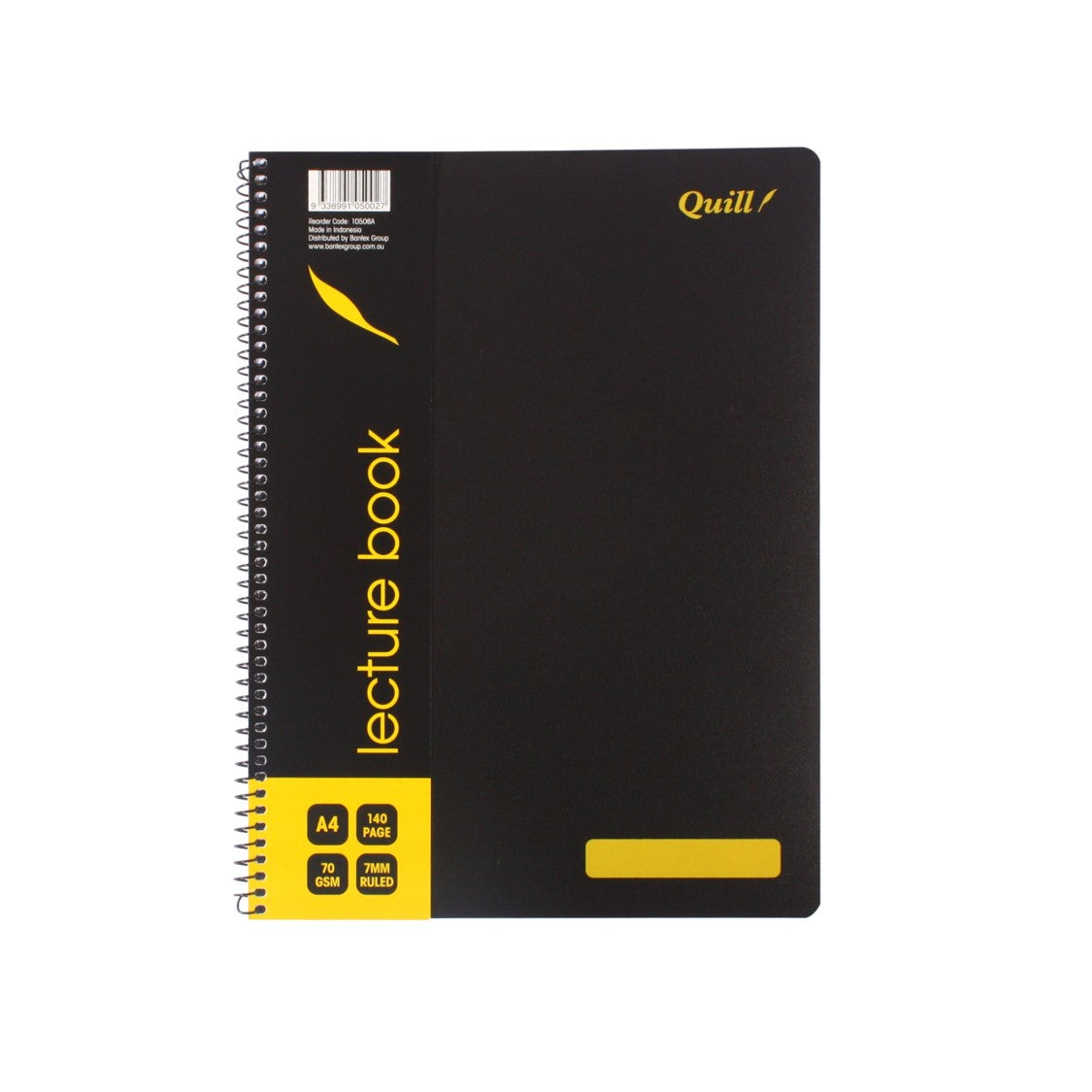 LECTURE BOOK QUILL A4 70GSM PP BLACK 140PG   G46119