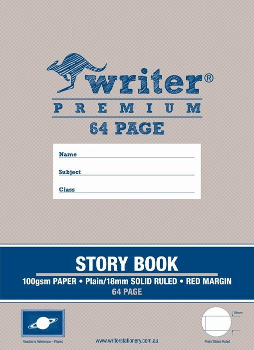 STORY BOOK WRITER PREMIUM 1/2 PLAIN 1/2 18MM SOLID RULED+MARGIN 64PG PLANET   G46591