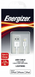 CABLE ENERGIZER 1.2M LIGHTNING WHITE I PHONE COMPATIBLE   G47172