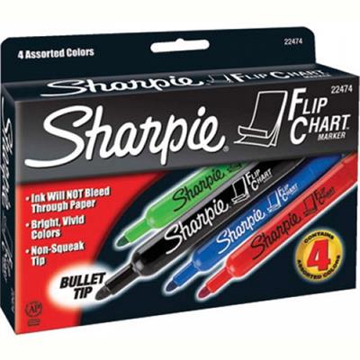 MARKER SHARPIE FLIP CHART BUSINESS ASST BX4   G47195