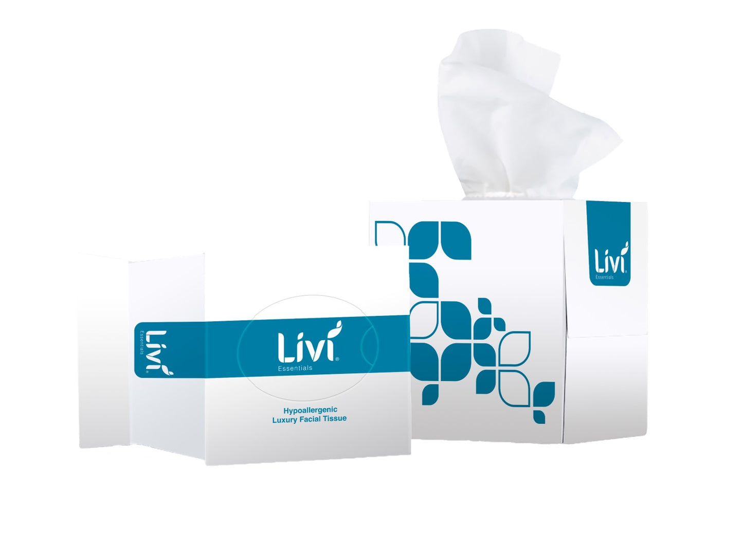 FACIAL TISSUE LIVI ESSENTIALS HYPOALLERGENIC 2PLY 90S CUBE   G47554