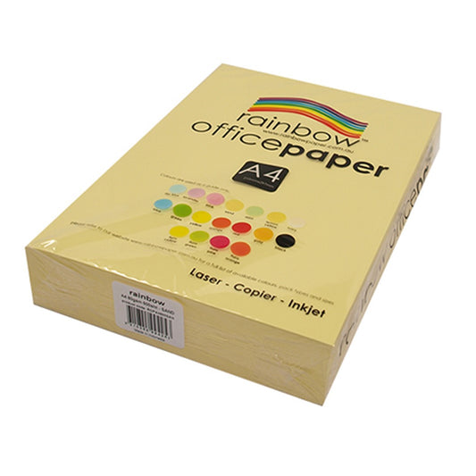 COPY PAPER RAINBOW A4 80GSM OFFICE PASTEL SAND PK500   G47667