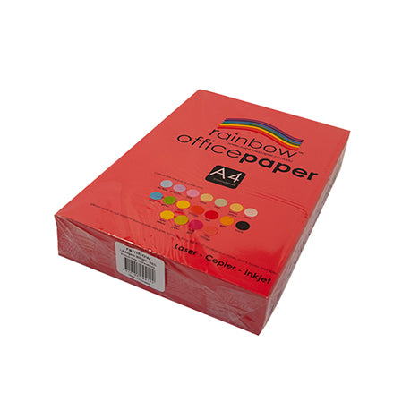 COPY PAPER RAINBOW A4 80GSM OFFICE BRIGHT RED PK500   G47672