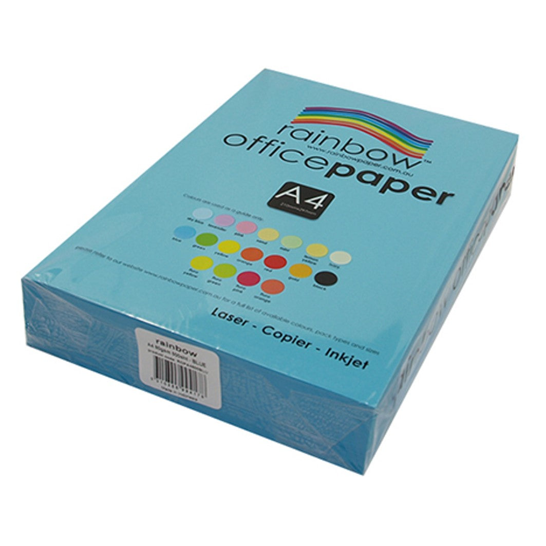 COPY PAPER RAINBOW A4 80GSM OFFICE BRIGHT BLUE PK500   G47673