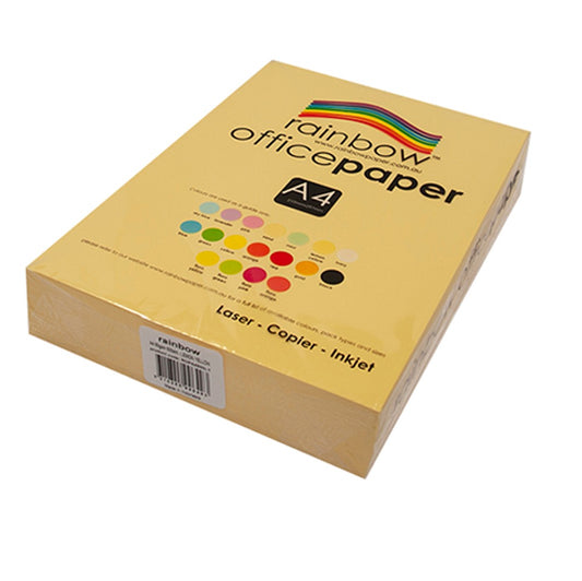 COPY PAPER RAINBOW A4 80GSM OFFICE PASTEL LEMON YELLOW PK500   G47674