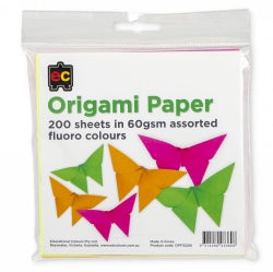 ORIGAMI PAPER EC FLUORO PK200 15CM   G47754