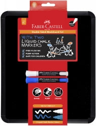 BLACKBOARD FABER-CASTELL DOUBLE SIDED WITH PK2 LIQUID CHALK MARKERS   G47826