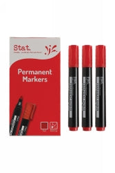 MARKER PERMANENT STAT 2.0MM BULLET NIB RED BX12   G48008