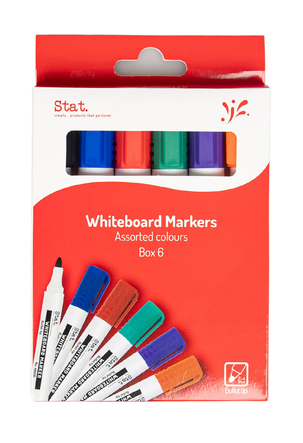 MARKER WHITEBOARD STAT 2.0MM BULLET NIB ASST WLT6   G48010