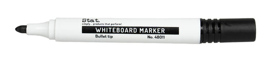 MARKER WHITEBOARD STAT 2.0MM BULLET NIB BLACK BX12   G48011