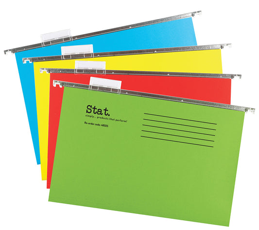 SUSPENSION FILE STAT FC INC INDEX & INSERT PAPER ASST COLOURS PK20   G48025