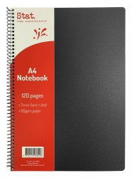 NOTEBOOK STAT A4 60GSM 7MM RULING PP COVER BLACK 120PG   G48052