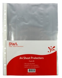 SHEET PROTECTORS STAT A4 35 MICRON CLEAR PK20   G48060