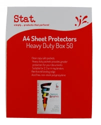 SHEET PROTECTORS STAT A4 70 MICRON CLEAR H/DUTY BX50   G48061