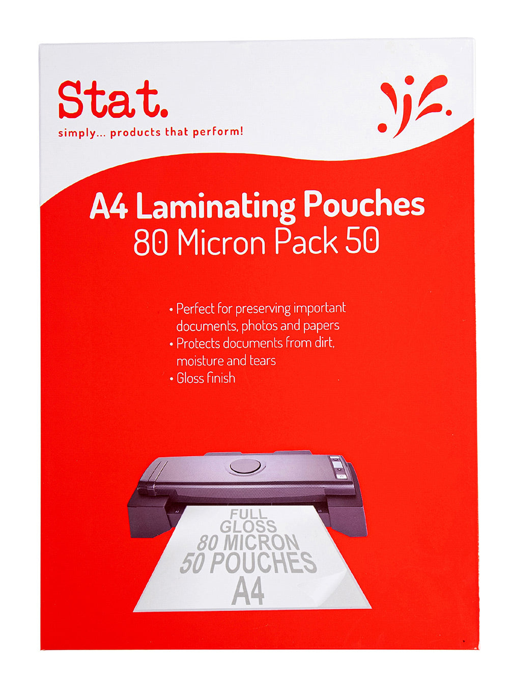 LAMINATING POUCH STAT A4 80 MICRON PK50   G48066