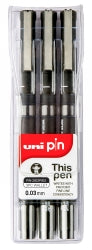 PEN UNI PIN 0.03MM FINELINER BLACK WLT3   G48614