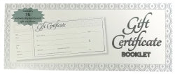 GIFT CERTIFICATE BOOKLET OZCORP IVORY/SILVER 25SHTS   G48730