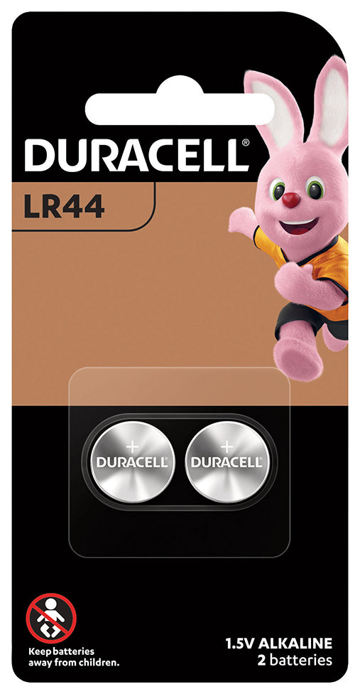 BATTERY DURACELL LR44 BUTTON CELL PK2   G49269