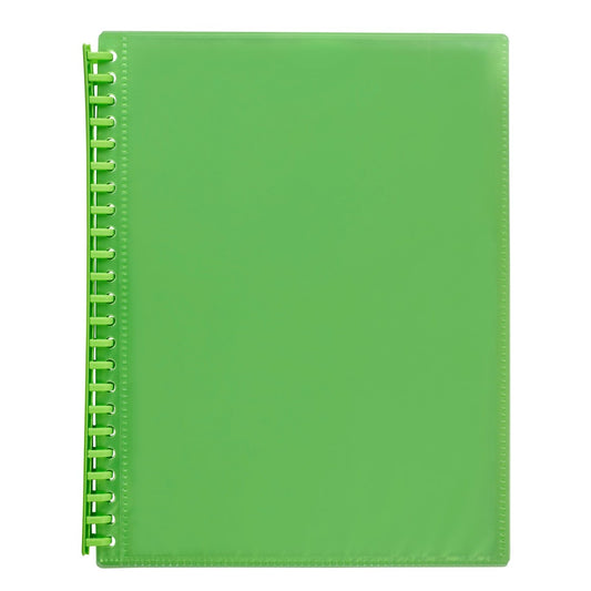 DISPLAY BOOK MARBIG A4 INSERT COVER REFILLABLE LIME 20P   G49586