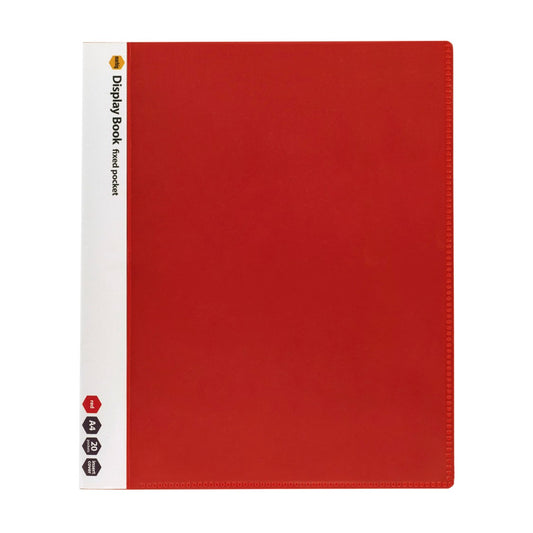 DISPLAY BOOK MARBIG A4 INSERT COVER NON-REFILLABLE RED 20P   G49594