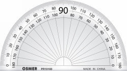 PROTRACTOR OSMER 10CM 180 DEGREE CLEAR   G49749