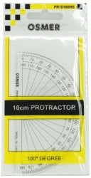 PROTRACTOR OSMER 10CM 180 DEGREE HANGSELL CLEAR   G49750