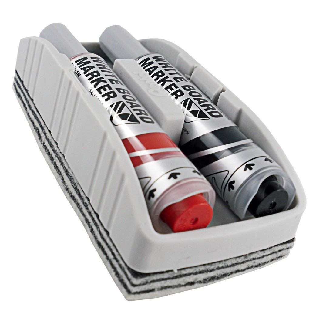 WHITEBOARD ERASER SET PENTEL WITH 2 MAXIFLO PUMP IT MARKERS BLACK & RED   G49776