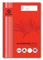 EXERCISE BOOK OLYMPIC A4 25MM RULED E254 MARGIN 48PG   G49842