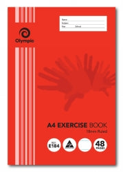 EXERCISE BOOK OLYMPIC A4 18MM RULED NON DOTTED E184 48PG   G49854